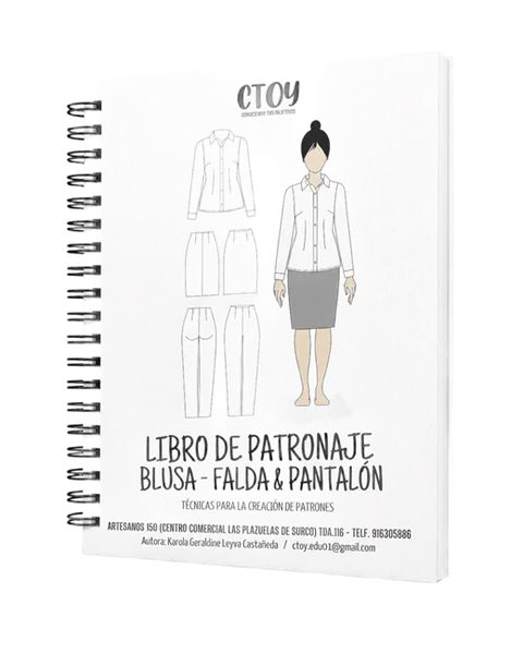 Portada · Libro de patronaje blusa, falda y pantalón